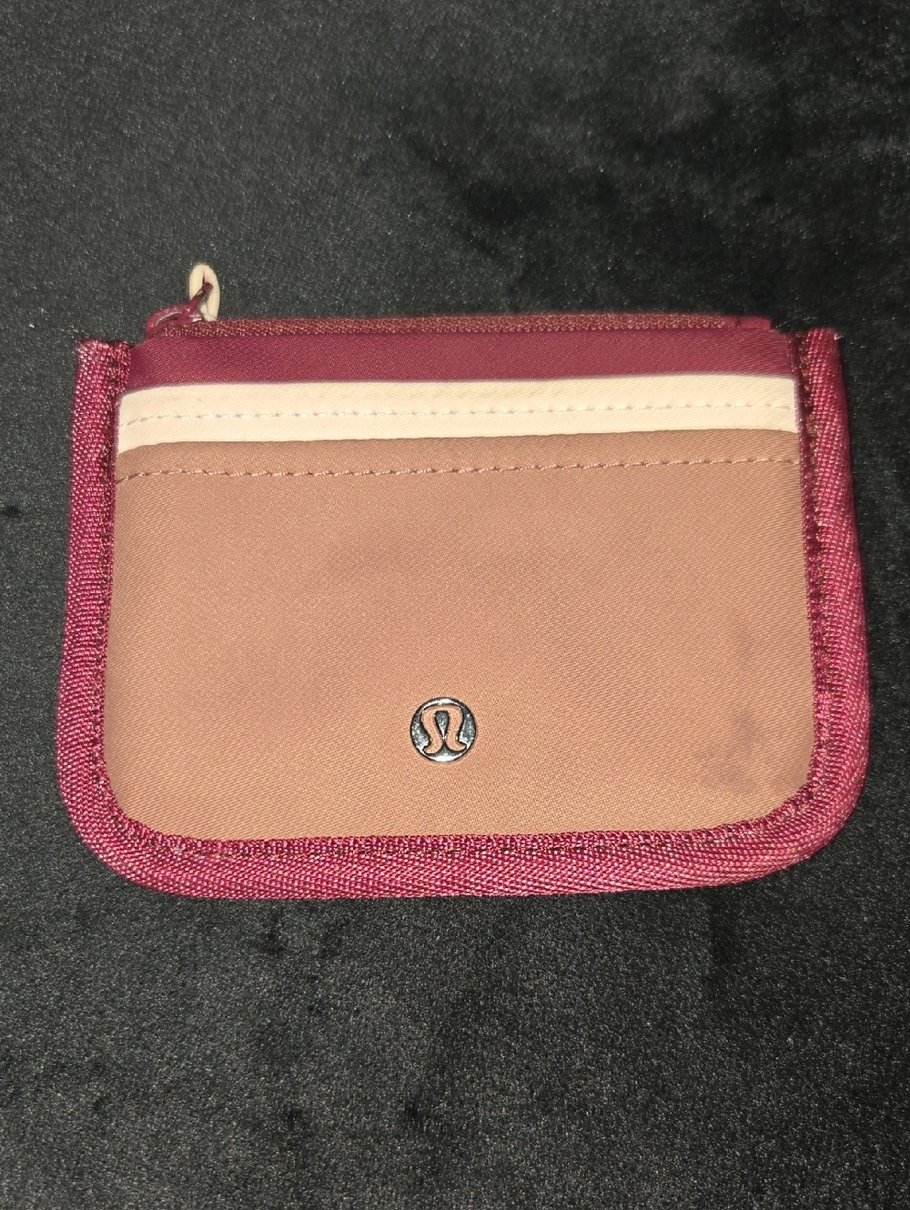lululemon athletica Compact Zip Wallet in Rose Taupe, Burgundy and Cream